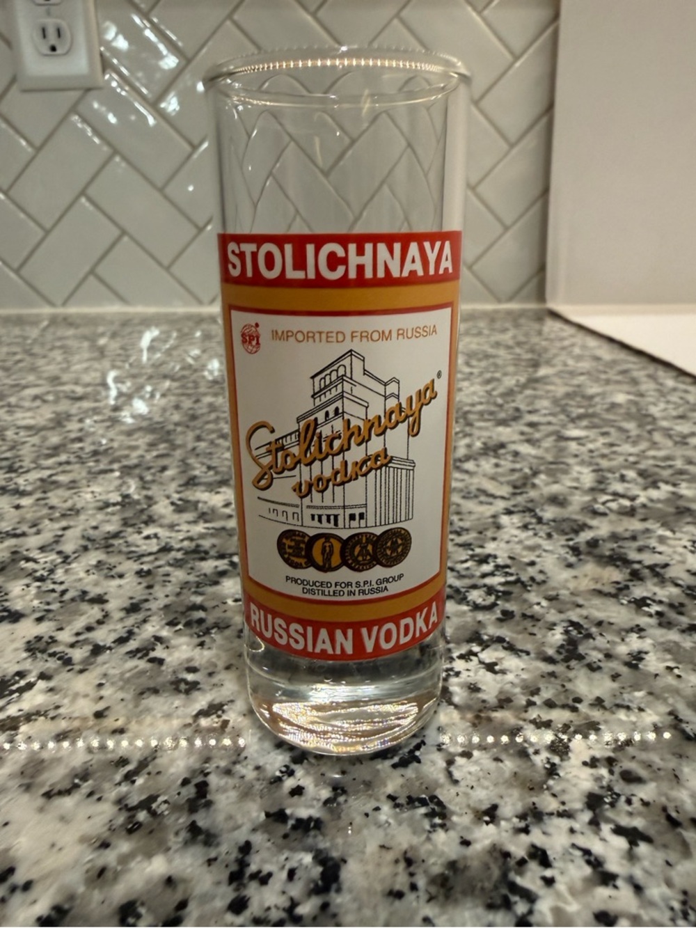 Stolichnaya Russian Vodka Tall Shot Glass Shooter